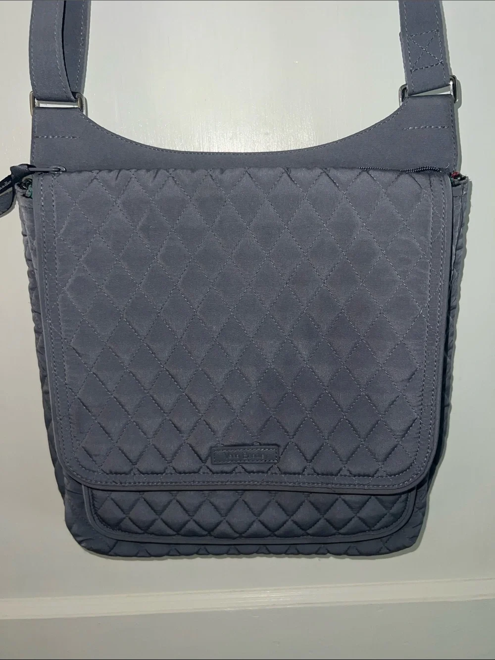 Vera Bradley Quilted Slate Gray Messenger Bag